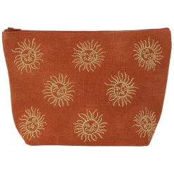 Fabrique de Styles Pochette brodée en coton terracotta et doré - Allegra* Pochettes Et Housses