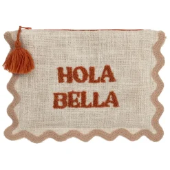 Fabrique de Styles Pochette brodée hola Bella en coton - Lumi* Pochettes Et Housses