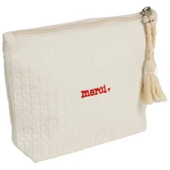 Fabrique de Styles Pochette Merci en coton écru - Famille* Pochettes Et Housses