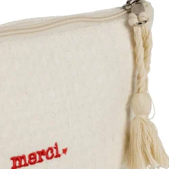 Fabrique de Styles Pochette Merci en coton écru - Famille* Pochettes Et Housses