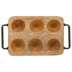 Fabrique de Styles Porte 6 œufs en manguier et fer - Campagne* Ustensibles De Cuisine