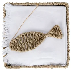 Fabrique de Styles Porte serviettes en jonc de mer et fer poisson - borneo* Accessoires De Table