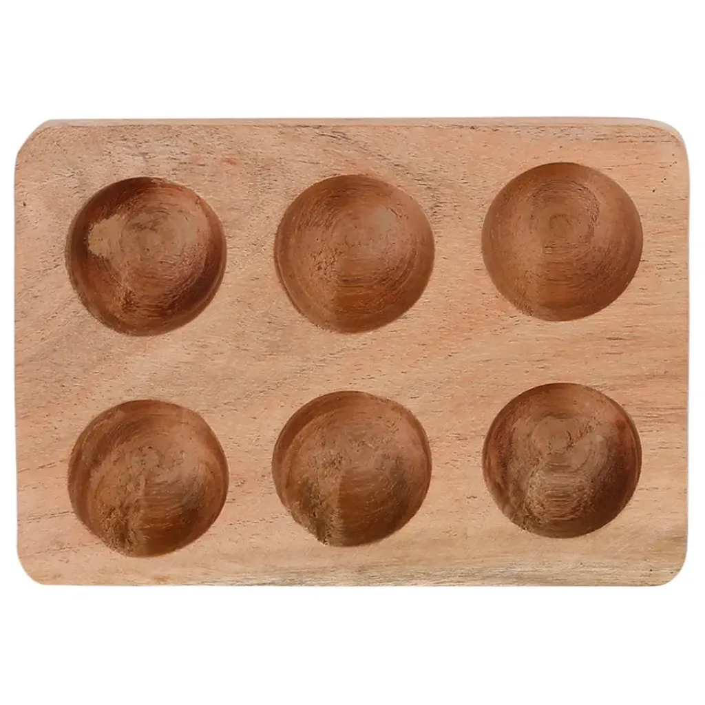 Fabrique de Styles Porte œufs 6 socles en acacia 16x10cm - Dalbert* Ustensibles De Cuisine