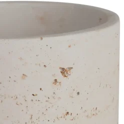 Fabrique de Styles Pot avec couvercle en ciment écru moucheté h16.5cm - Organic* Pots Et Bocaux