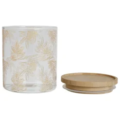 Fabrique de Styles Pot Flaural en verre avec couvercle en bambou D9.5Xh11Cm (modèle moyen)* Pots Et Bocaux