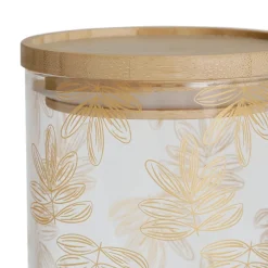 Fabrique de Styles Pot Flaural en verre avec couvercle en bambou D9.5Xh21Cm (grand modèle)* Pots Et Bocaux