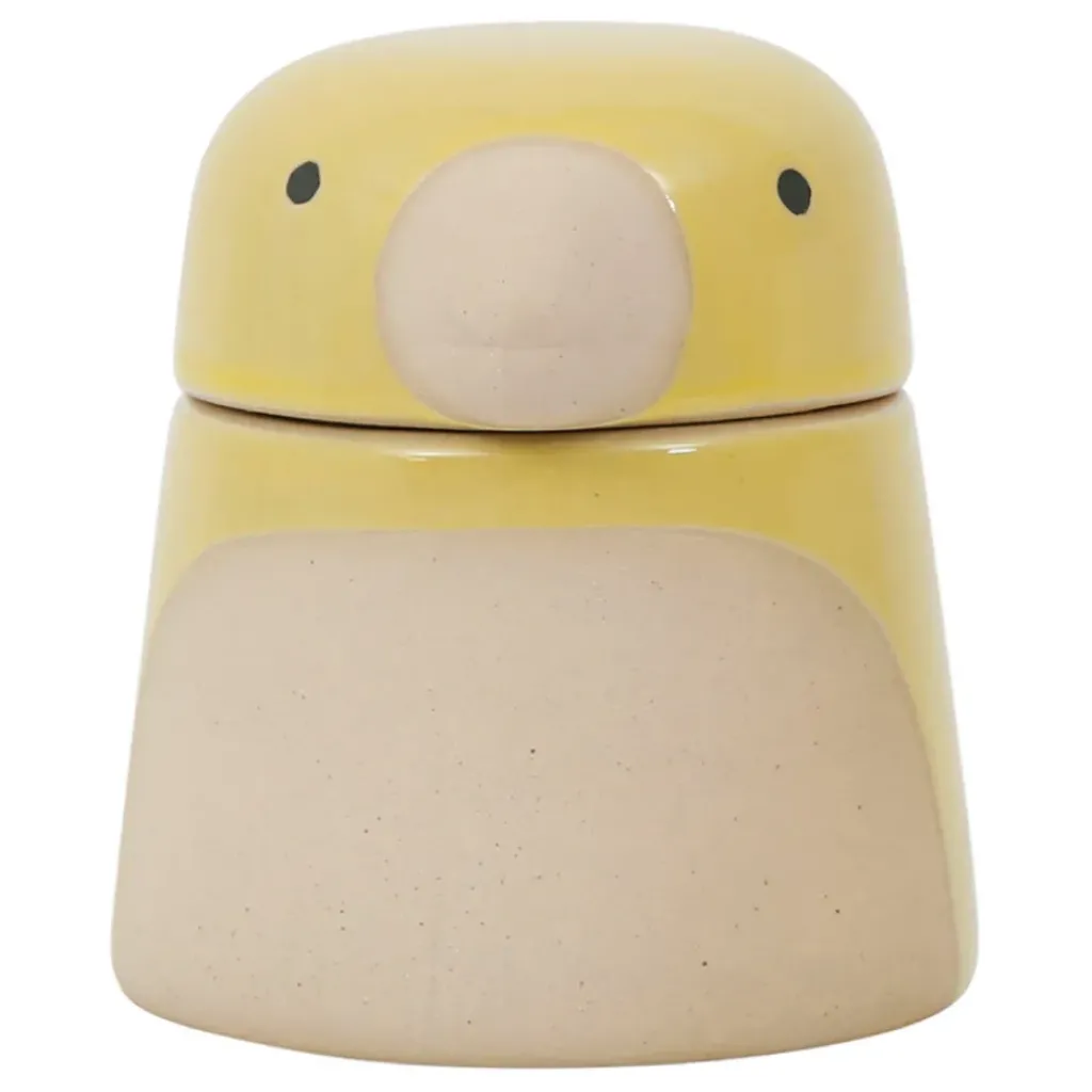 Fabrique de Styles Pot oiseau avec couvercle en grès - Calao* Pots Et Bocaux
