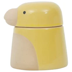 Fabrique de Styles Pot oiseau avec couvercle en grès - Calao* Pots Et Bocaux