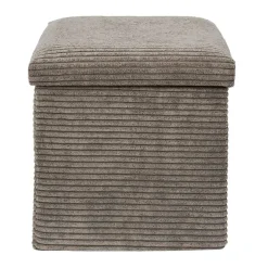 Fabrique de Styles Pouf coffre pliable en tissu côtelé - Scarlett* Poufs Et Tabourets