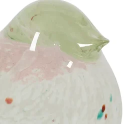 Fabrique de Styles Presse papier moineau en verre vert et rose - Serin* Petits Objets Déco