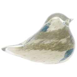 Fabrique de Styles Presse-papier moineau serin ivoire et bleu en verre* Petits Objets Déco