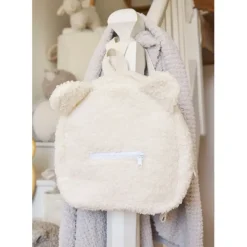 Fabrique de Styles Sac à dos en tissu bouclette écru - Sweetdream*Enfant P'tits Accessoires
