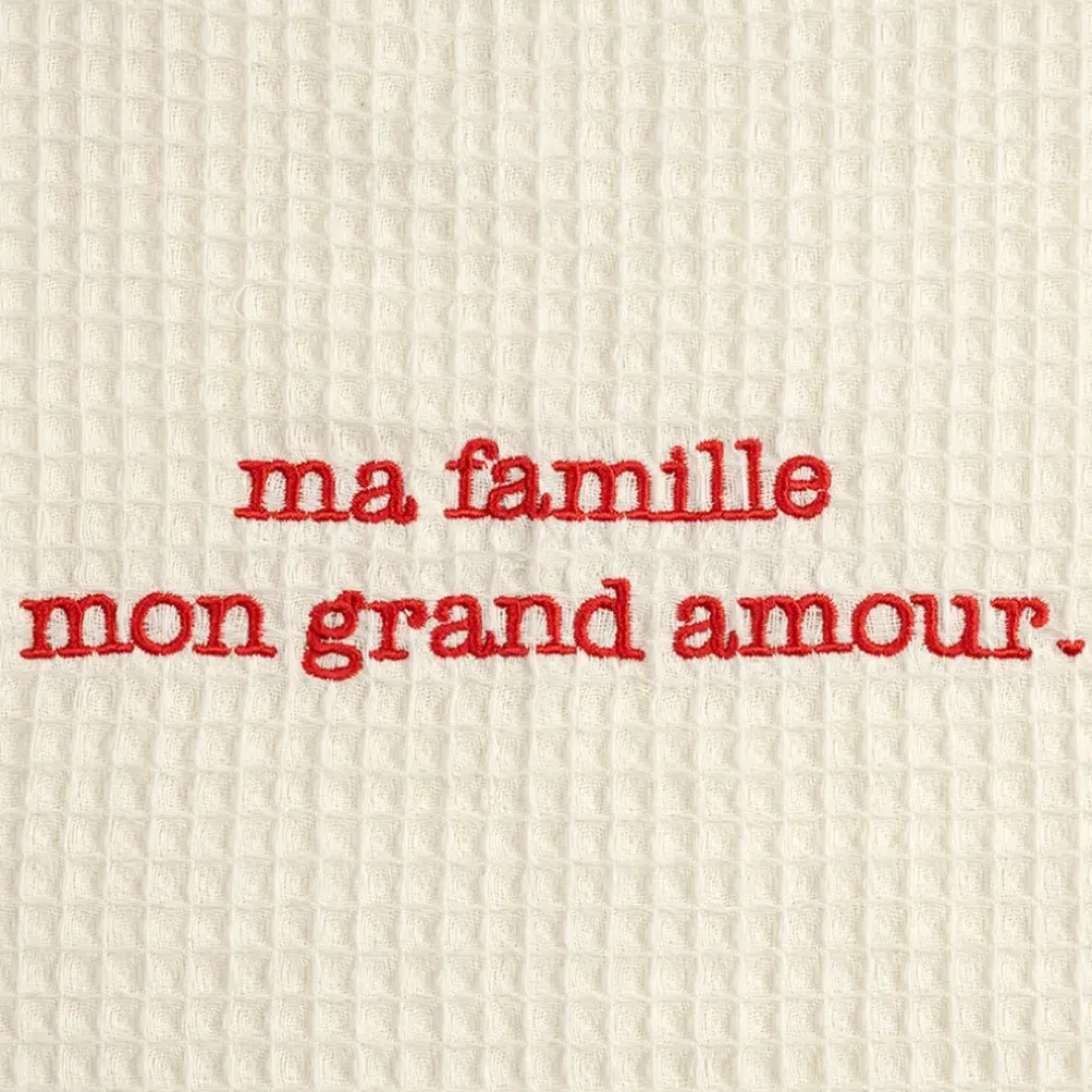 Fabrique de Styles Sac grand amour en coton écru et rouge - Famille* Sacs Et Cabas