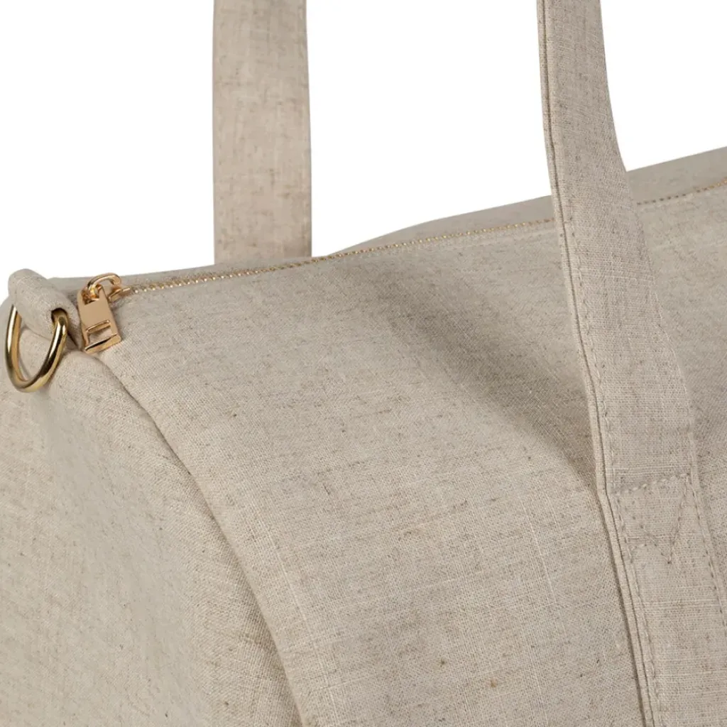 Fabrique de Styles Sac week-end en en tissu et lin écru - Bowling* Sacs Et Cabas