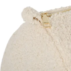 Fabrique de Styles Sac weekend " Bonjour " en bouclette écru - Funky* Sacs Et Cabas