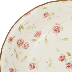 Fabrique de Styles Saladier en faïence rose et doré d23cm - Rose* Plats Et Saladiers