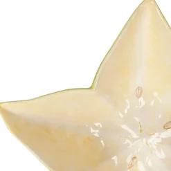 Fabrique de Styles Saladier étoile de mer en dolomite vert et jaune d28cm* Plats Et Saladiers