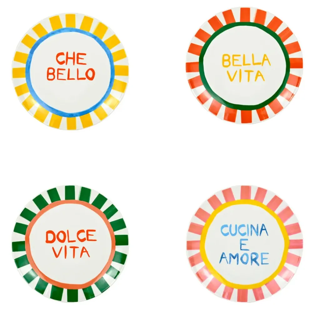 Fabrique de Styles Set de 4 assiettes à dessert en porcelaine d19cm - Dolce Vita* Assiettes