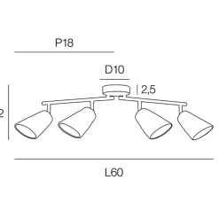 Fabrique de Styles Spot 4 lumières en raphia L60cm - Playa* Suspensions