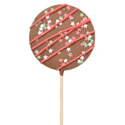 Fabrique de Styles Sucette chocolat lait - rayures de noël 50g* Chocolats Et Confiseries