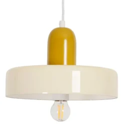 Fabrique de Styles Suspension en verre et fer d25x16cm écru - Atelier* Suspensions