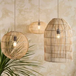 Fabrique de Styles Suspension non électrique en rotin et fer d40cm - Brasil* Suspensions