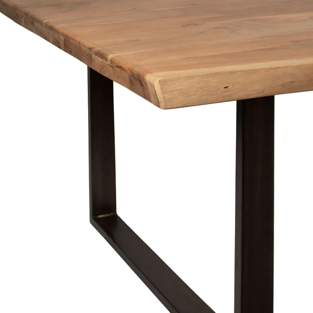 Fabrique de Styles Table à manger en acacia massif et pieds en fer noir 200x100cm - Factory* Table De Salle À Manger