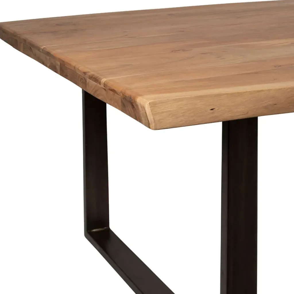 Fabrique de Styles Table à manger en acacia massif et pieds en fer noir 240x110cm - Factory* Table De Salle À Manger