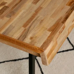 Fabrique de Styles Table à manger en teck massif et pieds métal 200x90cm - Suri* Table De Salle À Manger