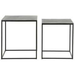 Fabrique de Styles Table basse gigogne carrée (lot de 2) en aluminium et fer - Felia* Table Basses