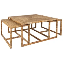Fabrique de Styles Table basse gigogne (lot de 3) en rotin et fer - Pasil* Table Basses