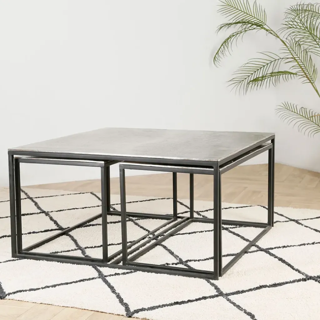 Fabrique de Styles Table basse gigogne (lot de 3) en fer - Félia* Table Basses