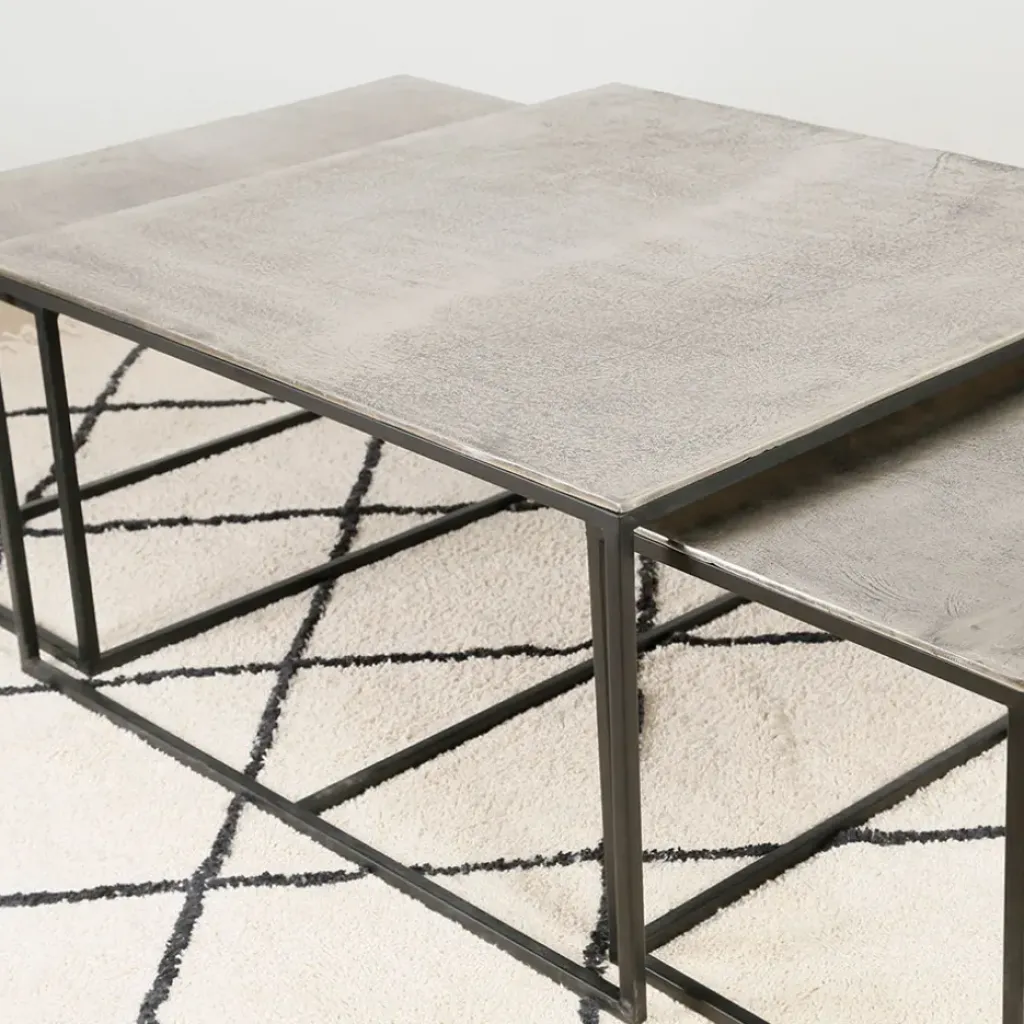 Fabrique de Styles Table basse gigogne (lot de 3) en fer - Félia* Table Basses