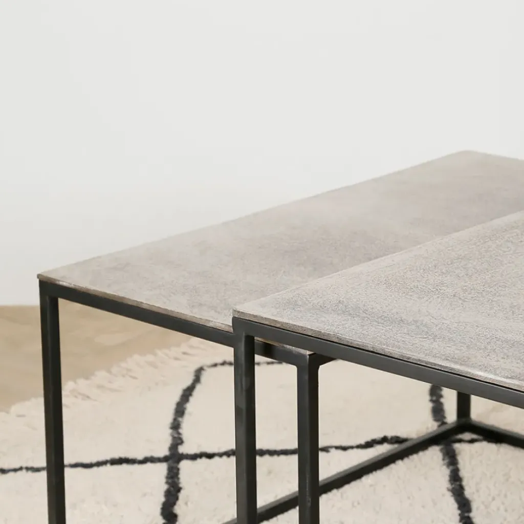 Fabrique de Styles Table basse gigogne (lot de 3) en fer - Félia* Table Basses