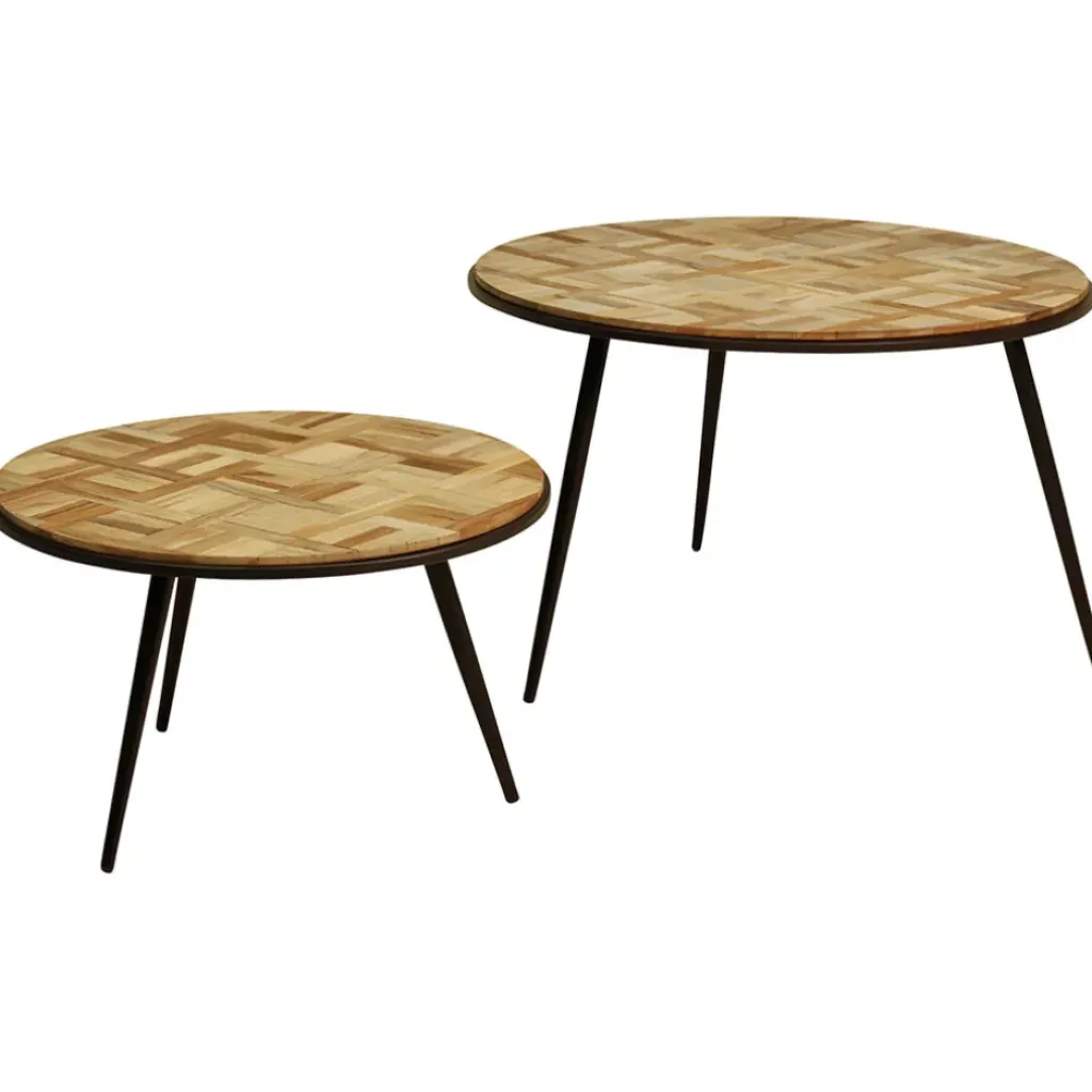 Fabrique de Styles Table basse gigogne ronde (lot de 2) en teck - Wally* Table Basses
