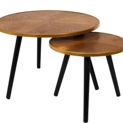 Fabrique de Styles Table basse gigogne ronde (lot de 2) en pin - Faya* Table Basses