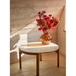Fabrique de Styles Table basse rond en manguier et marbre naturel et blanc d80cm - Agate* Table Basses