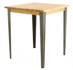 Fabrique de Styles Table de bar carrée en chêne massif et pieds acier 90x90 cm - Manny* Tables Hautes