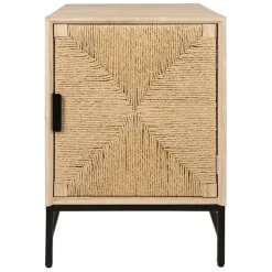 Fabrique de Styles Table de chevet 1 porte en naturel et noir - Kenda* Tables De Chevet