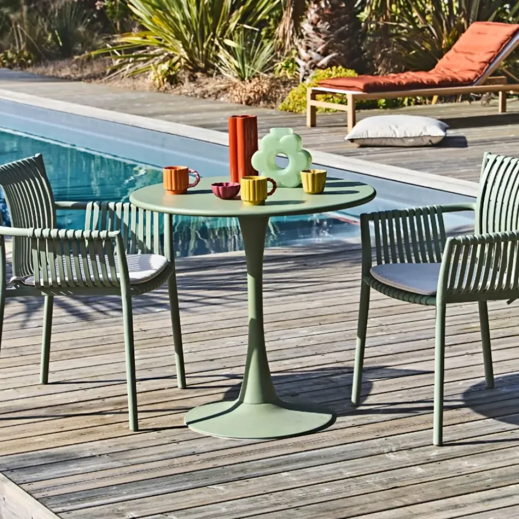 Fabrique de Styles Table de jardin ronde en fer d80cm - Lumi*Enfant Tables De Jardin|Jardin