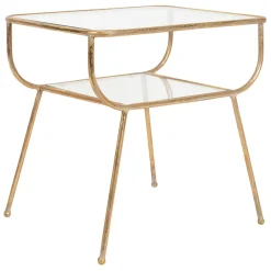 Fabrique de Styles Table d'appoint en fer e et verre - Eluminea H52cm* Bouts De Canapé Et Tables D'appoint