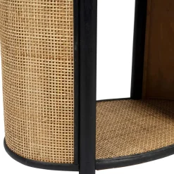 Fabrique de Styles Table d'appoint en rotin et sapin naturel et noir - Balamea* Bouts De Canapé Et Tables D'appoint