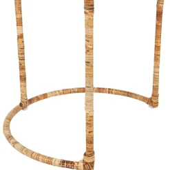 Fabrique de Styles Table gigogne rond par 2 en fer et rotin 50x50cm - Pasil* Bouts De Canapé Et Tables D'appoint