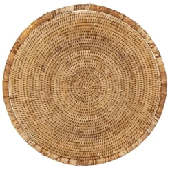 Fabrique de Styles Table gigogne rond par 2 en fer et rotin 50x50cm - Pasil* Bouts De Canapé Et Tables D'appoint