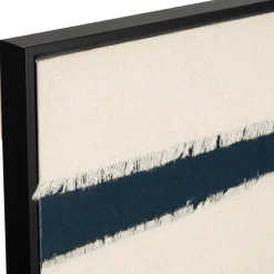 Fabrique de Styles Tableau en toile encadré abstrait écru indigo et noir 83x123cm - Gallery* Tableaux Et Toiles