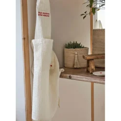 Fabrique de Styles Tablier en coton écru et rouge - Famille* Torchons, Tabliers Et Maniques