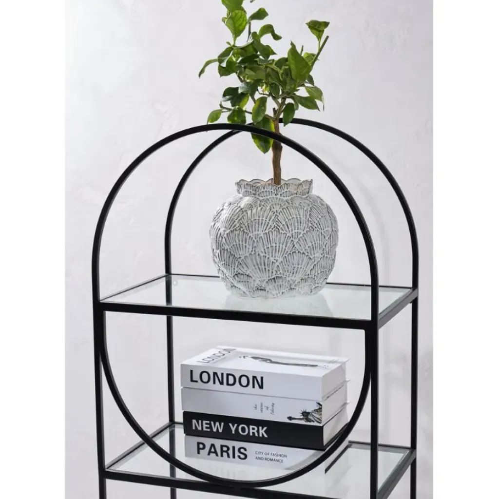 Fabrique de Styles Étagère 3 niveaux en verre et fer h120cm - Lernet* Bibliothèques Et Étagères