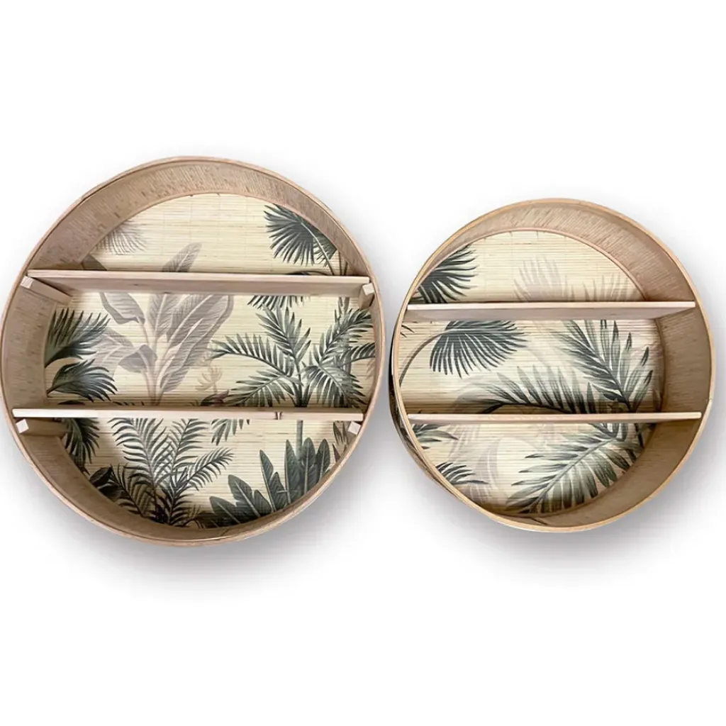 Fabrique de Styles Étagère murale 2 niveaux (x2) en bambou et naturel - Papaye* Étagères Murales