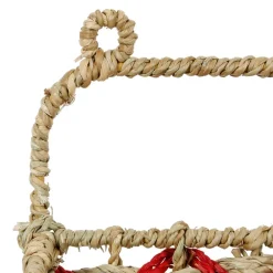 Fabrique de Styles Étagère murale 2 paniers en jonc de mer naturel et rouge* Étagères Murales