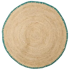 Fabrique de Styles Tapis rond en jute et coton d100cm - Patchuca* Tapis
